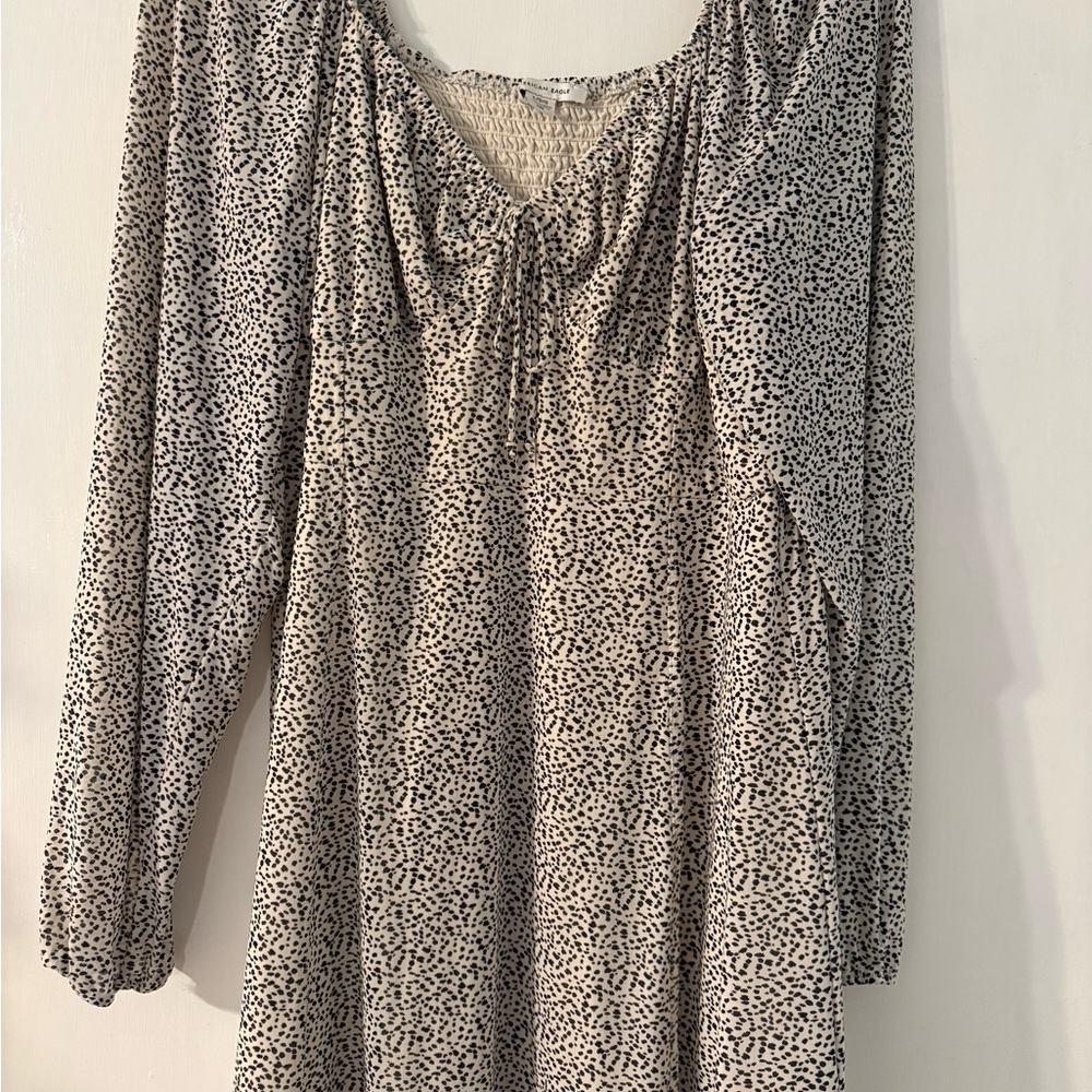 AE Black and Cream Corset Long Sleeve Mini Dress